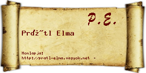 Prátl Elma névjegykártya